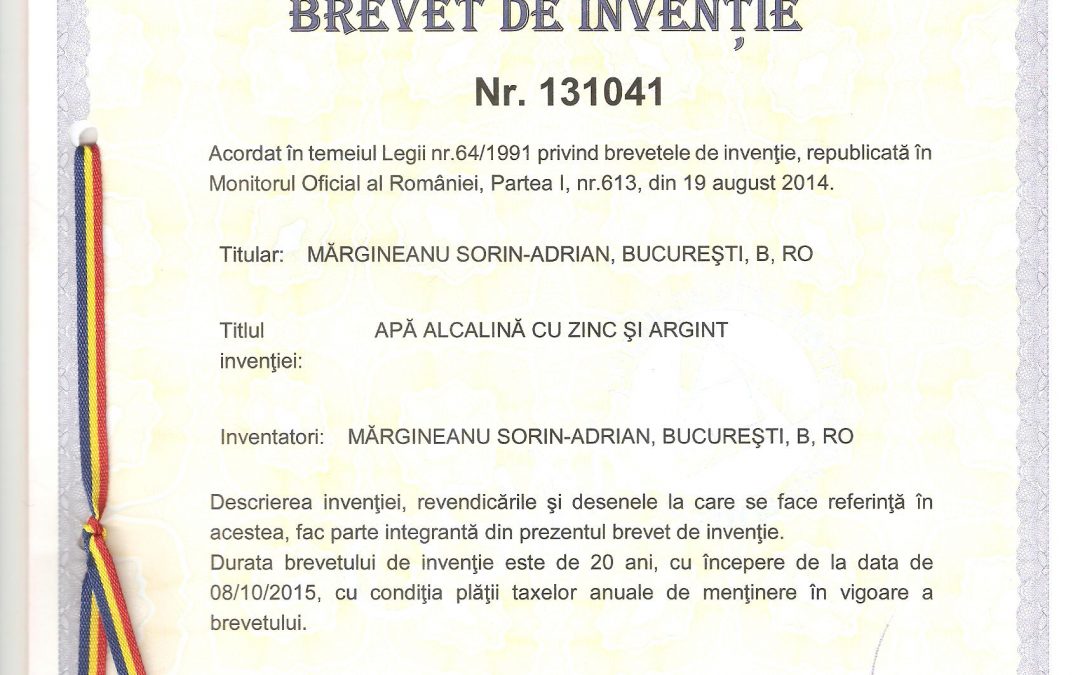 Apa alcalina cu zinc si argint